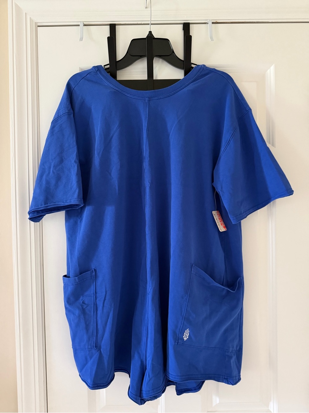 FP Movement by Free People Cobalt Blue Short-Sleeve Romper